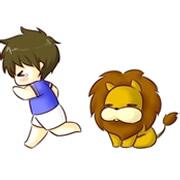 男生抱着狮子的头像图片_WWW.WHOISQQ.COM